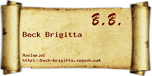 Beck Brigitta névjegykártya